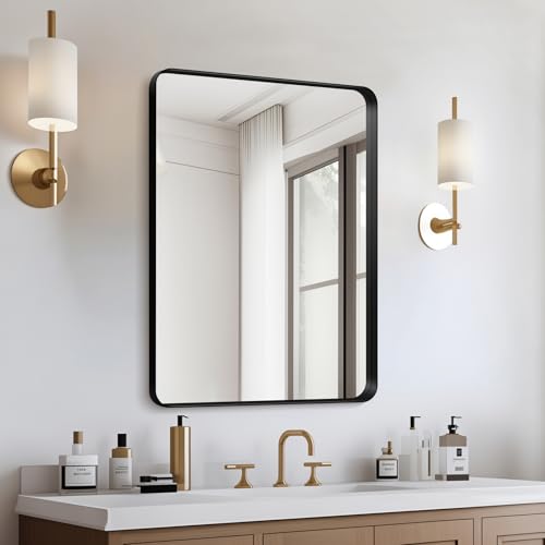 Kosmonia 20x16 Bathroom Vanity Mirror for Wall, Aluminum Framed, Farmhouse Rectangle, Anti-Rust, HD...