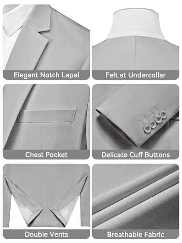 Image of MAGE MALE Men's One Button Suit Jacket Elegant Solid Color Blazers Slim Fit Lightweight Sport Coats Blazer