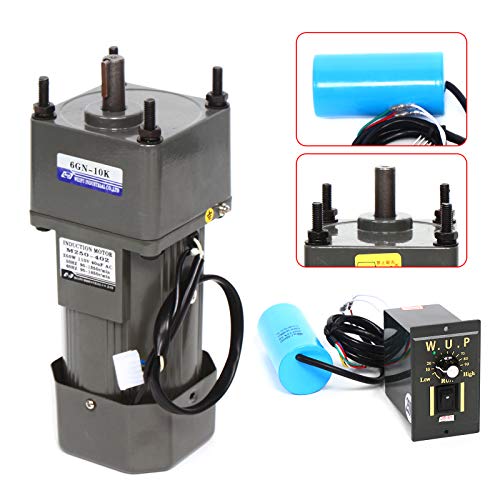 Ac Gear Motor, Electric Single-Phase Motor Reversible Motor With Variable Speed Adjustable Controller Governor Geared Motor 110V Governor Geared Motor & Adjustable Speed Controller Combo (250W 10K) #TOP2