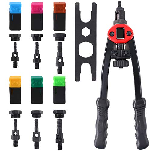 Hilitchi 13” Nut Cert Tool Kit With 6Pcs Metric & Sae Mandrels M5, M6, M8, 10-24, 1/4-20, 5/16-18 Easily Handling Hand Tools #TOP24