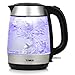 Price comparison product image Tower T10040 Fast Rapid Boil Glass Kettle, Cordless with Easy Grip Touch Handle, Durable Schott Glass Body with Blue LED Illuminations, 3000 W, 1.7 Litre, Stainless Steel Finish