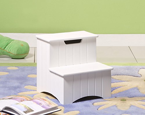 Kings Brand Wood Step Stool with Storage