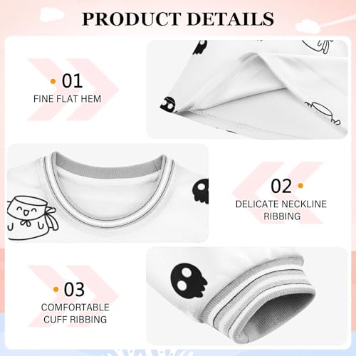 Marshmall Skull Girls Dresses Long Sleeve Sweatshirt Dress for Girls Winter Toddler Casual A Line Dresses Size 2-8T3