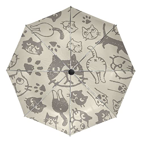 Parapluie automatique Vnurnrn pliable coupe-vent protection UV pour femme et fille