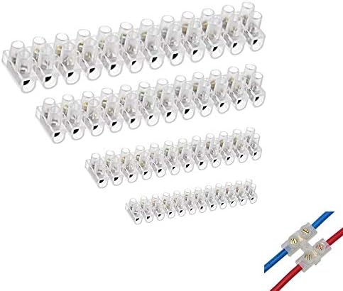 WYSUMMER Terminal Blocks, 8Pcs Electrical Terminal Barrier Block Strip Wire Connector Electrical Connector Dual Row 12 Position (8Pack - 10 Amp)
