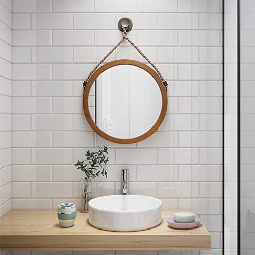 Olotu Decorative Round Bathroom Mirror With Hemp Rope Rope,Creative Makeup Shaving Mirrors For Living Room, Entryway, Hallway, And Bedroom/80Cm #TOP3