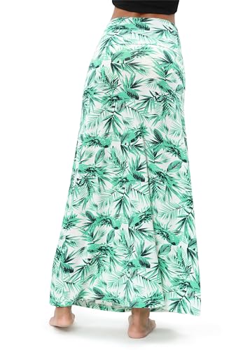 Image of Urban CoCo Women's Stylish Spandex Comfy Fold-Over Flare Long Maxi Skirt