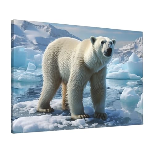 Toile ours polaire poster mural deco chambre et bureau cosy