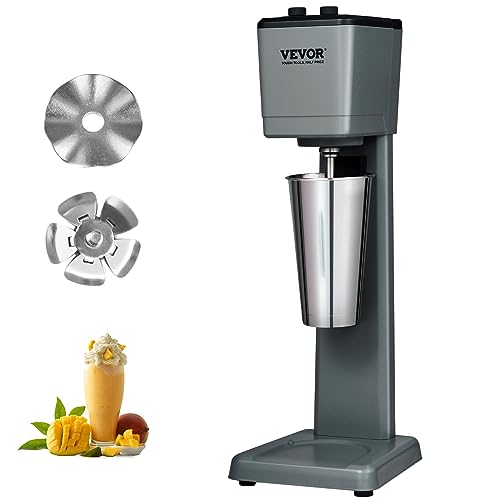 VEVOR Milkshake Machine, 375W Milkshake Maker Mixer, Single Head Drink Mixer Blender Machine, 3-Speed Milkshake Blender with 820ml Stainless Steel Cup for Commercial by VEVOR - Used condition - US$88.43