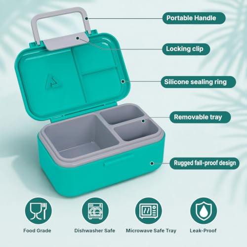 Image of Bento Lunch Box 1283ML / 43 oz with 391 ML / 13 oz Food Jar, Ice Pack