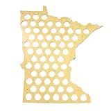 All 50 States Beer Cap Map - Minnesota Beer Cap Map MN - Glossy Wood - Skyline Workshop