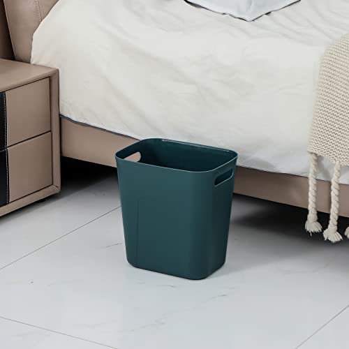 Image of UUJOLY Plastic Small Bathroom Trash Can, 3.5 Gallon, Bluish Green, 3 Pack