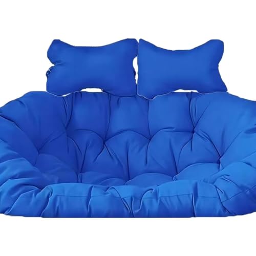 Vattentät avtagbar 2-sits förtjockad hängande madrass ersättning med kudde rund hängstol kudde innergård äggkorg gungkudde (endast kudde)