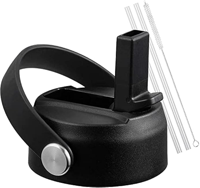 Straw Lid for Hydro Flask Wide Mouth Water Bottles, Top Lids with Straw Compatible with Hydro Flask 32 40 oz, Replacement Cap Wide Mouth Accessories Flip Lid Flex Handle