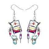 DOWAY Acryl niedlich Stethoskop Krankenschwester Ohrringe Schmuck Krankenschwestern Woche Geschenke für Frauen Mädchen medizinische Assistentin Krankenpflege Geschenke (Multicolor)