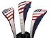 Majek USA Patriot Golf Zipper Head Covers Driver 1 3 5 Fairway Woods Headcovers U.S.A Neoprene Style Patriotic Driver Fits All Fairway Clubs and Drivers up to 460cc