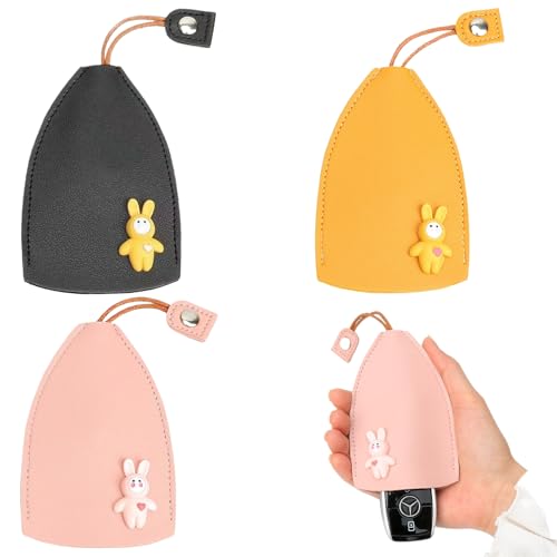 ZEPIQOR 3 Piezas Llavero de Coche, Bonito Llavero de Cuero de PU de Gran Capacidad para Mujeres y Hombres como Regalo de San Valentín