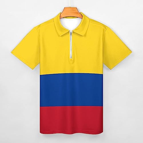 Polo con cierre para hombres, manga corta, camisa de golf casual con cuello miniatura 3