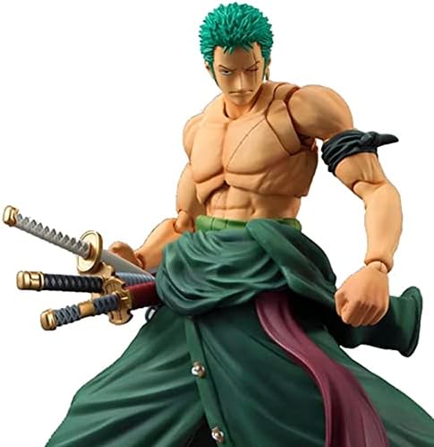 HOUYSA Japanese Animation Integrated Rolonoa Zoro Statue Fighting Version. Pirate King Three Knife Flow Movable Solon PVC Action Model Series Cool Stunt Doll Toys