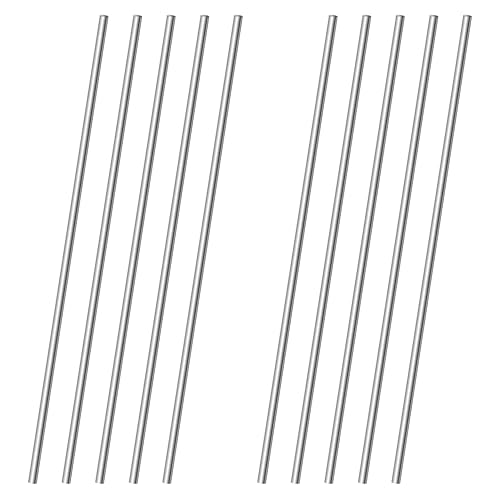 2mm x 300mm 304 Stainless Steel Rods, Metal Solid Shaft Round Rod Bar Stock Metal Stick for Industry, Decoration, DIY Craft Model Car Helicopter Airplane Ship Boat, 10 PCS