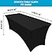 Utopia Kitchen Spandex Tablecloth 2 Pack [4FT, Black] Tight, Fitted, Washable and Wrinkle Resistant Stretch Table Cloth Rectangle Cover for Trade Show, Weddings & Parties [48Lx30Wx30H Inch]