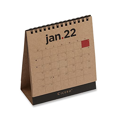 Cicero Calendário Mesa Ciceros 2022 Kraft, Bege, Pequena, 7821