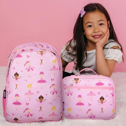 Image of Wildkin 15 Inch Backpack for Kids, Ballerina | Ages 5-10, padded straps, side water bottle pocket - coordinates with matching Wildkin lunch boxes and water bottles