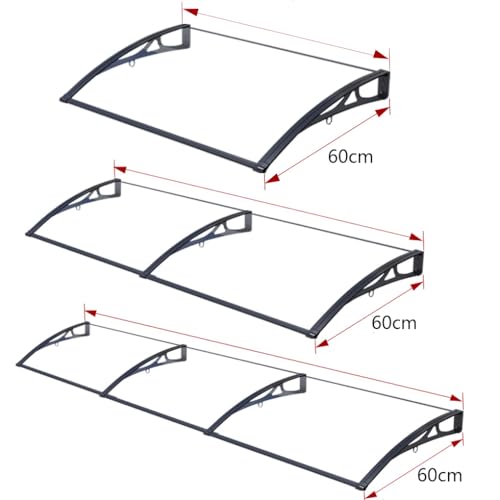Toldo protector contra lluvia con policarbonato transparente y aluminio 2