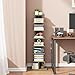TUTOTAK Bookshelf, 8-Tier Bookcase, Narrow Spine Book Shelf for Small Space, Corner Standing Shelf for Living Room, Office, Study, Entryway, Olive Green BS06BOG008