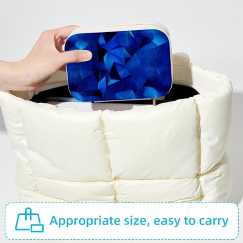 Rangement double couche géométrique bleu pour stopper les bijoux emmêlés - 6