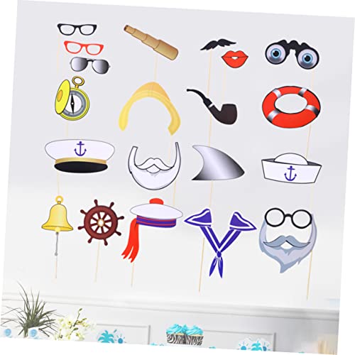 Ornaments 20 Pcs Glitter Halloween Photobooth Sailing Party Supplies Pirate Hat Photobooth Pirate Party Favors Pirate Photo Booth Pirate Party Decoration Apparel Funny Props #TOP3