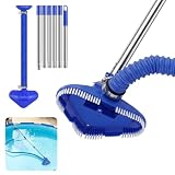 Jarquia Upgraded Cordless Handheld Pool Vacuum Cleaner– Attach to Inlet Strainer(Non-Electric), Manual Pool Vacuum with 8FT Telescopic Pole & 13FT Extendable Pipe - Fits Above Ground Pools up to 15ft