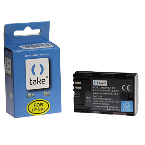  TAKE® LP-E6 Batteria al Litio Li-Ion Compatibile per Canon Eos 5D MARK II 2, 5D Mark III 3, 60D, 7D, 6D, 70D e Battery Grip BG-E6, BG-E11, BG-E13, BG-E7, BG-E9, BG-E14
