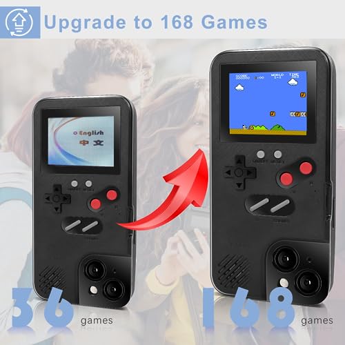 image for Chu9 Game Phone Case, 168 Built-in Small Video Games, Black, Compatibl
