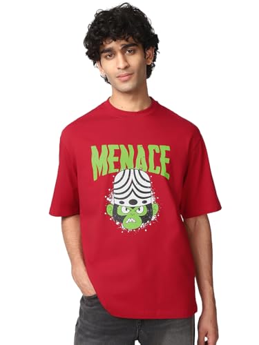 T-shirt pour homme imprimé graphique coupe large rouge XL