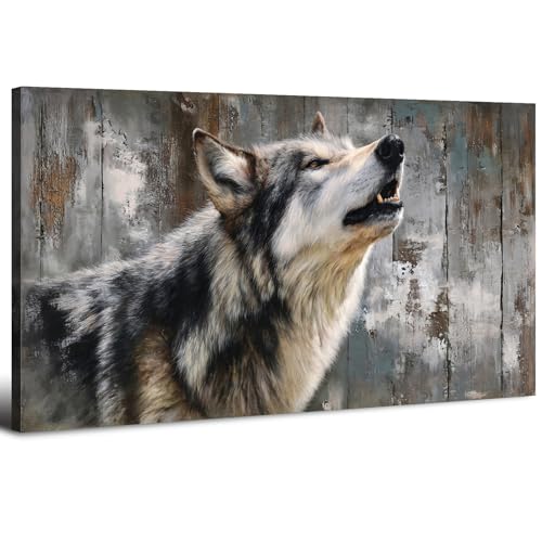 Wolf Wall Art Farmhouse Wildlife Animal Wall Decor Woodland Nursery