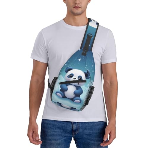 Mochila tipo sling con diseño de panda, ajustable y ligera miniatura 7