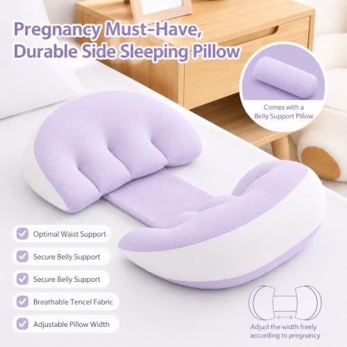 Image of Proliva Maternity Pillow | Dual Pregnancy Wedge Pillows for Back & Belly Support | Adjustable Butterfly Design | Travel-Friendly Pregnancy Pillow | Hypoallergenic Organic Cotton Cover