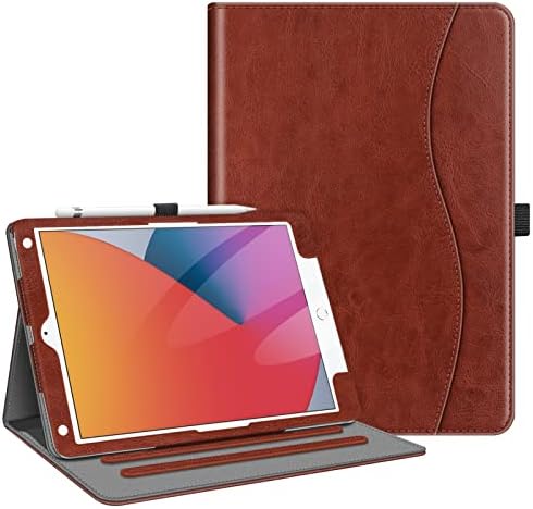 Fintie Case for iPad 9th / 8th / 7th Generation (2021/2020/2019) 10.2 Inch - [Corner Protection] Multi-Angle Viewing Stand Cover with Pocket & Pencil Holder, Auto Sleep Wake, Vintage Brown