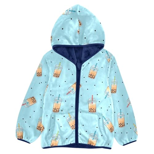 CHIFIGNO Cute Bubble Tea Drinks Boy Winter Coat Warm Winter Jackets for Toddler Boy 3T