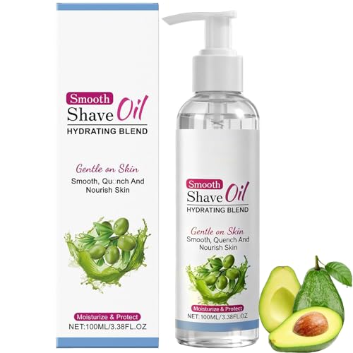 Olio da barba liscio per donna 100ml, Olio per trattamenti pre-rasatura e rasatura, Siero da barba idratante con oli d'oliva e vitamina E, Lenire, idratare, nutrire la pelle (1Pcs)