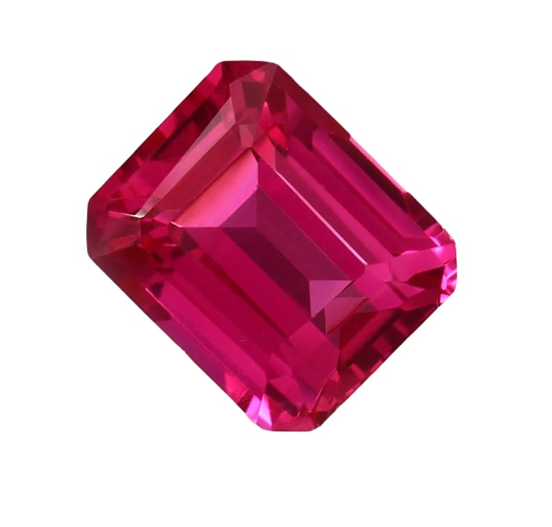 Saphir rose pour bricolage de bijoux en forme d'émeraude 10x12mm pour bague et pendentif fait main