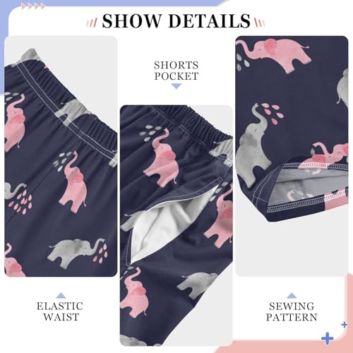 ZZXXB Elephant Water Boys Long Pants Soft Trousers Elastic Waist Kids Lounge Bottoms with Pockets S-XL4