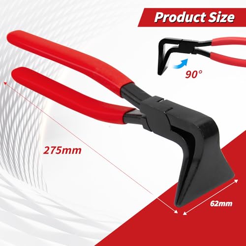 Abkantzange Falzzangen Blechbiegezange 90 Grad Blechzange Kohlenstoffstahl Maulbreite 60 mm mit Rutschfestem Griff Dachdecker Werkzeug(Rot 90°)