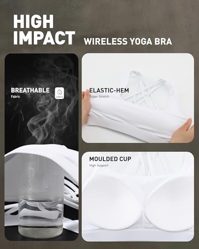 Image of RUNNING GIRL Sports Bras for Women,Crisscross Back High Impact Sports Bra with Hook Closure Workout Supportive Bra