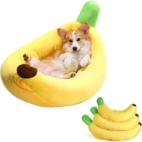 junbseペットベッド、ハウス、ソファー、バナナボート、バナナ型ベッド、猫、犬、寝袋、犬猫用品、クッション、小型犬、中型犬、大型犬サイズ、寝袋、オールシーズン用品、お風呂用品、室内用、寝具、楽しい、肌に優しい、かわいい。 (S)