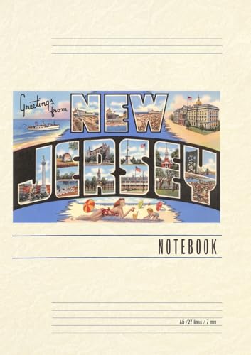 Vintage Lined Notebook Greetings from New Jersey