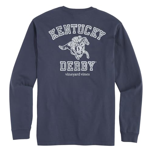 vineyard vines Men's Kentucky Derby Varsity Text Long-Sleeve Pocket Tee