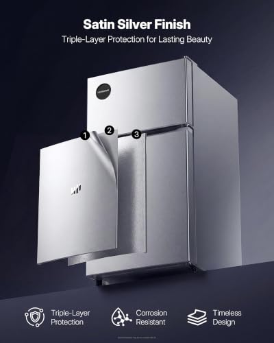 Image of Upstreman Mini Fridge with Freezer, 3.0 Cu.Ft Refrigerator with 2 Doors