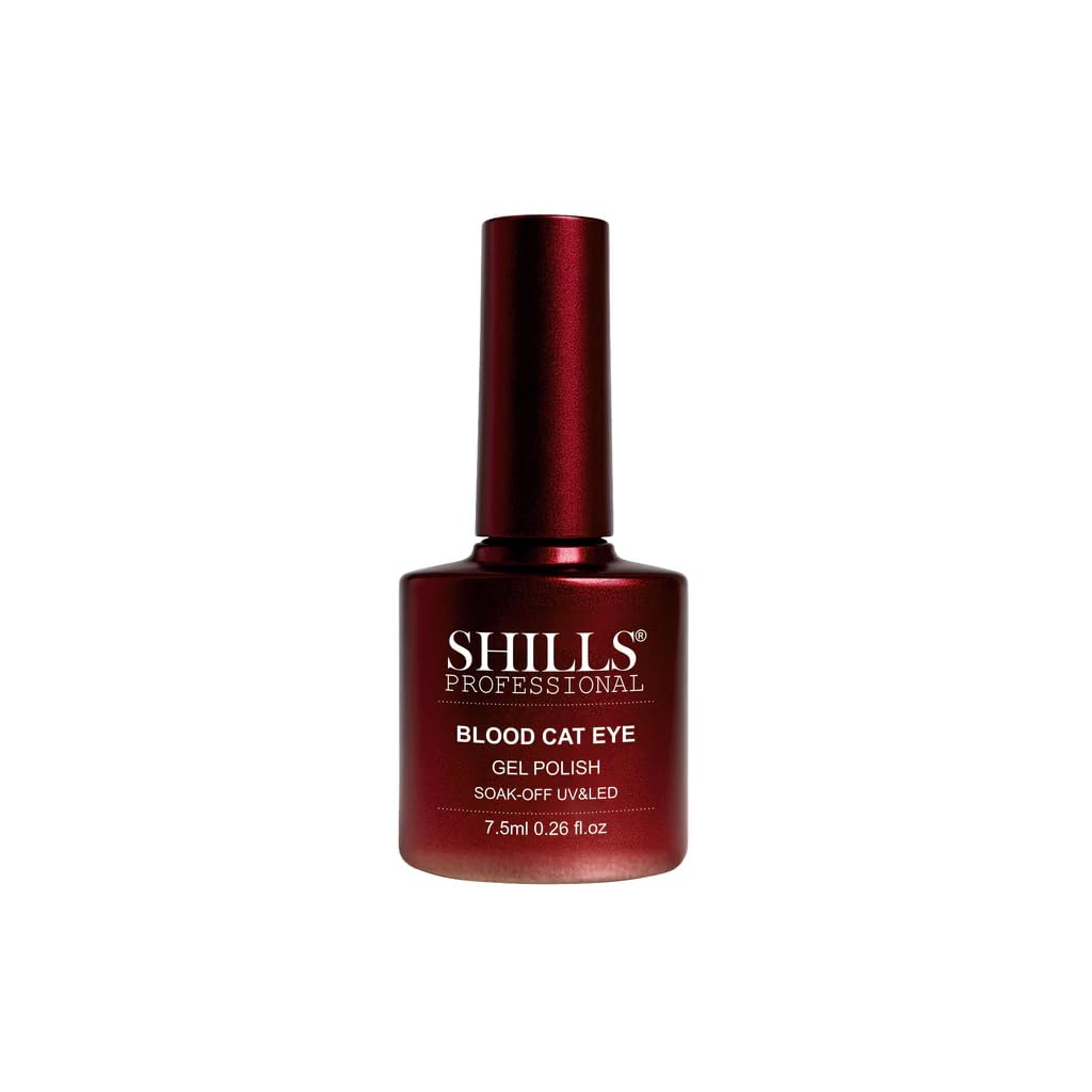 SHILLS PROFESSIONAL Blood Cat Eye Gel Polish 7.5ml – Soak Off UV/LED Magnetic Gel Nail Polish for Salon & Home Use – (407 – Blood Cat Eye Sparkle Red)-image-10
